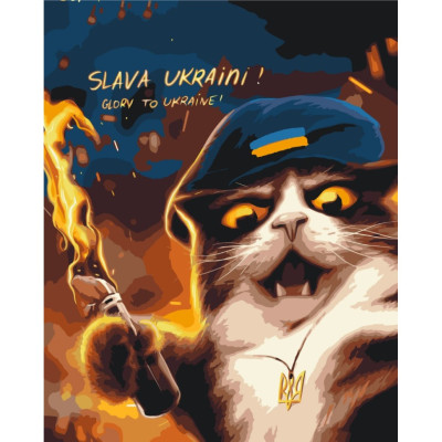 Картина за номерами "Котик повстанець" © Маріанна Пащук Brushme BS53120 40х50 см