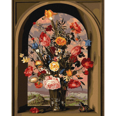 Картина за номерами "Композиція з квітів" ©Ambrosius Bosschaert de Oude Ідейка KHO2075 40х50 см