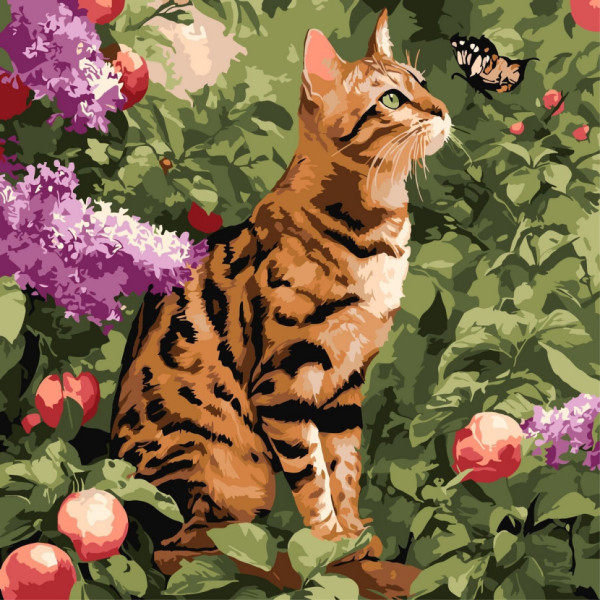 Картина за номерами "Бенгальський кіт" ©art_selena_ua KHO6794 40х40 см