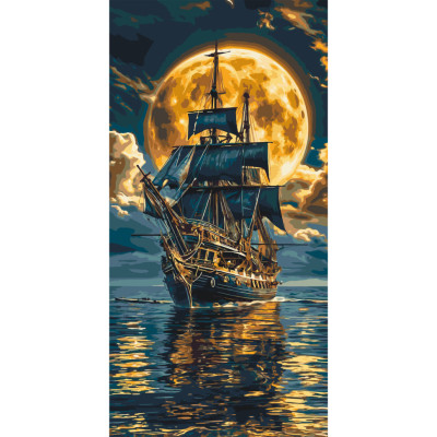 Картина за номерами "Корабель у морі" LW5108 40х80 см