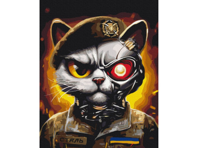 Картина за номерами "Котик ЗСУ" © Маріанна Пащук Brushme BS53419 40х50 см