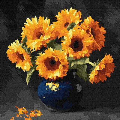 Картина за номерами "Соняшник в темряві" ©art_selena_ua KHO3330 40x40 см