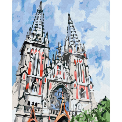 Картина за номерами "Костел Святого Миколая" © Мазнєва Марина BS53358, 40х50см