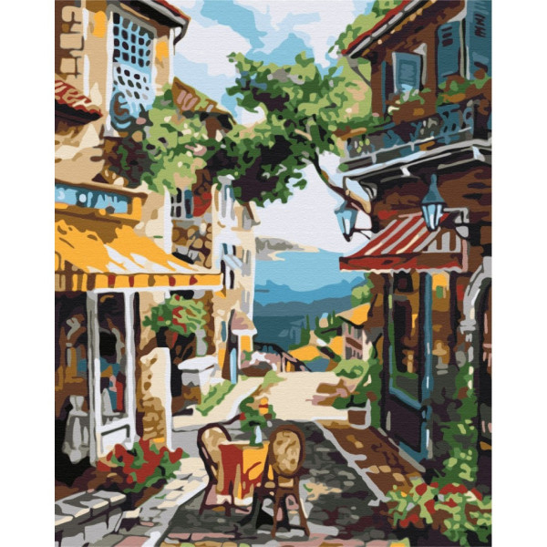 Картина за номерами "Полудневе містечко" BS39414 Brushme 40х50 см