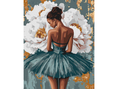 Картина за номерами "Балерина з білими півоніями" ©art_selena_ua KHO8663 40x50 см