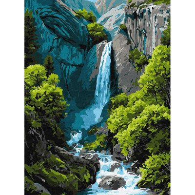 Картина за номерами "Водоспад у горах" ©art_selena_ua KHO6437 30х40 см