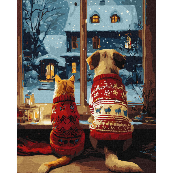 Картина за номерами "Затишок пухнастиків" KHO6834 40х50 см