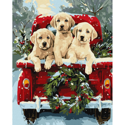 Картина за номерами "Собача поїздка" ©art_selena_ua KHO6838 40х50 см