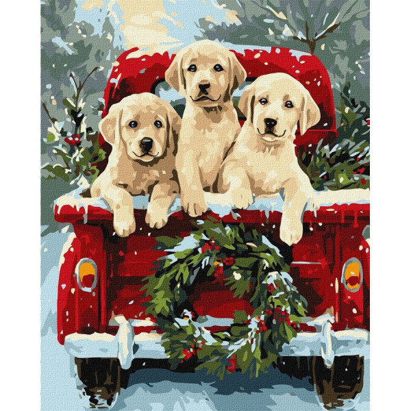 Картина за номерами "Собача поїздка" ©art_selena_ua KHO6838 40х50 см