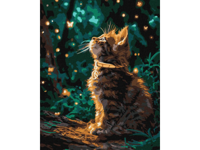 Картина за номерами "Кошеня та світлячки" ©art_selena_ua KHO6881 40х50 см