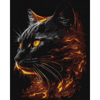 Картина за номерами "Вогняна краса" ©art_selena_ua Ідейка KHO6516 40х50 см з фарбами металiк extra