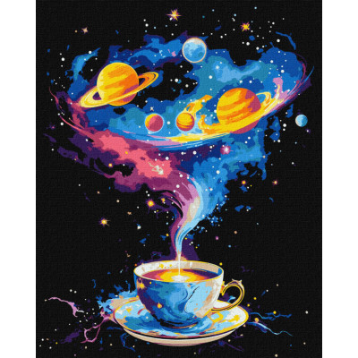 Картина за номерами "Космічний вихор" KHO5122 з фарбами металік 40х50см