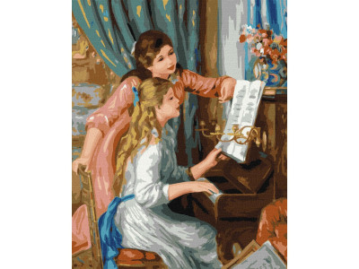 Картина за номерами "Дві дівчини за фортепіано" ©Pierre-Auguste Renoir Ідейка KHO2664 40х50 см