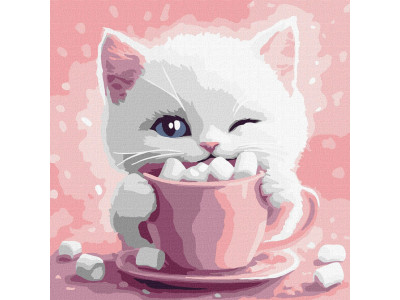 Картина за номерами "Какао для котика (картина № 3)" KHO6768 30х30 см