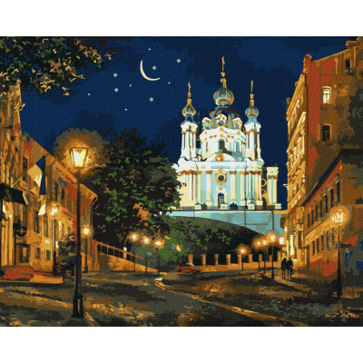 Картина за номерами "Вечірній Київ" ©Сергій Брандт Ідейка KHO2160 40х50 см