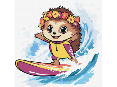 Картина за номерами "Літо. Їжак ловить хвилю" ©art_selena_ua KHO1255 25х25 см