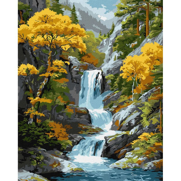 Картина за номерами "Під водоспадом осені" ©art_selena_ua KHO6411 40x50 см