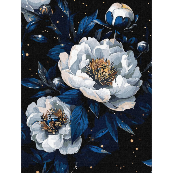 Картина за номерами "Квіткове сузіря" KHO3307 з металізованими фарбами 30х40 см