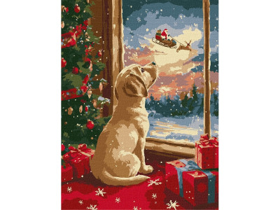 Картина за номерами "Мрійливе цуценя" ©art_selena_ua KHO5149 30х40 см