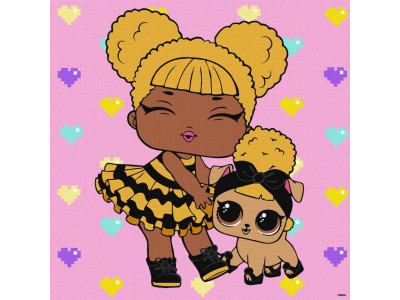 Картина за номерами "L.O.L. Surprise! Queen Bee With Queen Pup" KHO6287 40х40 см