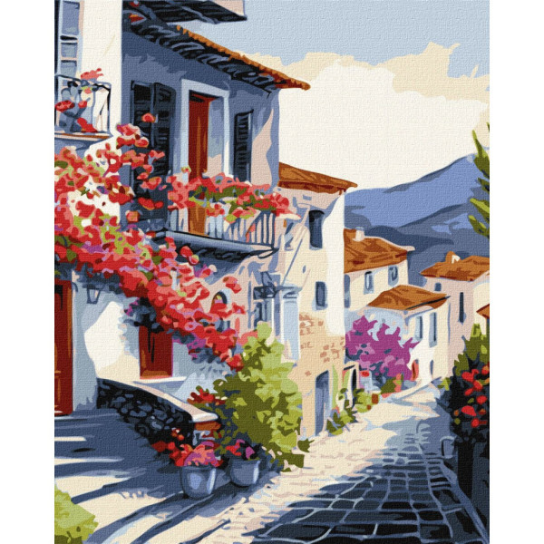 Картина за номерами "Селище біля підніжжя гір" ©art_selena_ua KHO3638 40х50 см Картина за номерами "Селище біля підніжжя гір" ©art_selena_ua KHO3638 40х50 см