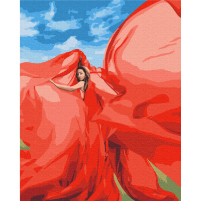 Картина за номерами "Жінка в червоному" © Lana Musienko Brushme BS37565 40x50 см