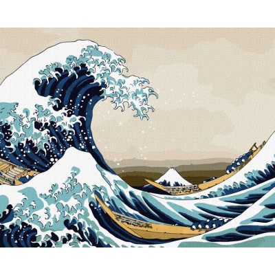 Картина за номерами "Велика хвиля у Канагаві © Кацусіка Хокусай"Ідейка KHO2756 40х50 см