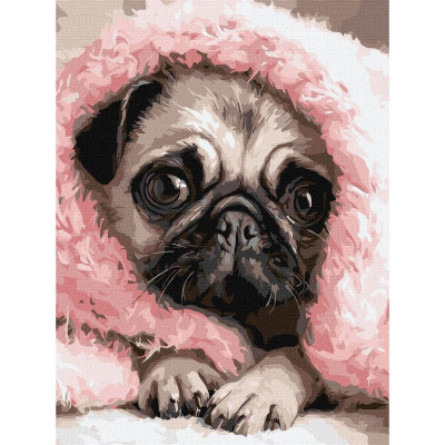 Картина за номерами "Закутаний мопс" ©art_selena_ua KHO6839 30х40 см