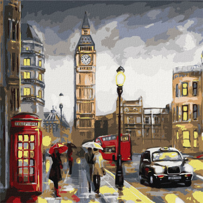 Картина за номерами "Дощовий Лондон" Ідейка KHO3599 50х50см