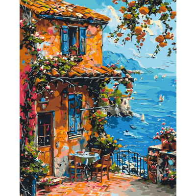Картина за номерами "Будинок на узбережжі" LW3482 40х50 см