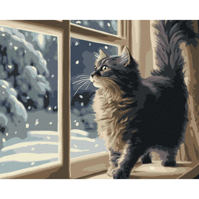 Картина за номерами "Снігопад за вікном" KHO6550 40х50см