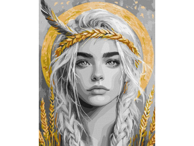 Картина за номерами "Колоски у волоссі" ©art_selena_ua KHO8558 40х50 см