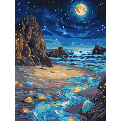 Картина за номерами "Сяючий берег" ©art_selena_ua з фарбами металiк extra KHO6387 30х40 см