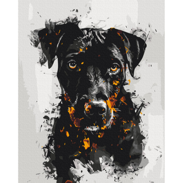 Картина за номерами "Вогняний пес" Brushme BS53929 40x50 см