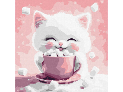 Картина за номерами "Какао для котика (картина № 2)" KHO6770 30х30 см Картина за номерами "Какао для котика (картина № 2)" KHO6770 30х30 см