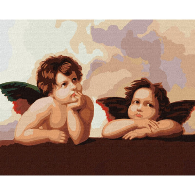 Картина за номерами "Чарівні янголятка" © Рафаель Санті Ідейка KHO4829 40х50 см