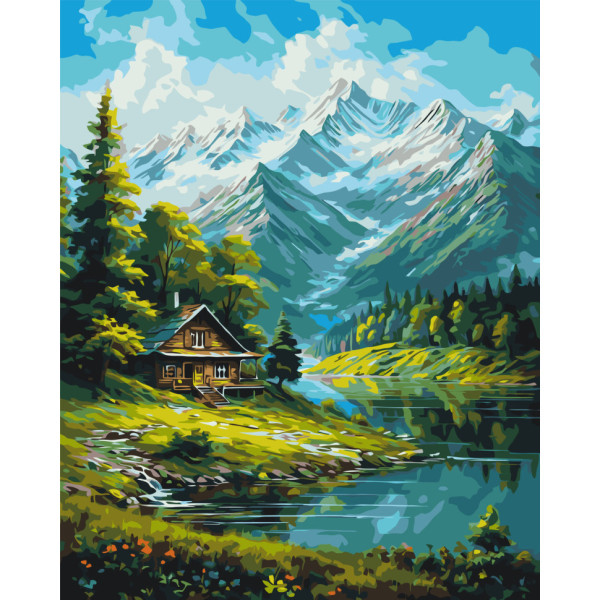 Картина за номерами "Гірський пейзаж" LW3437 40х50 см