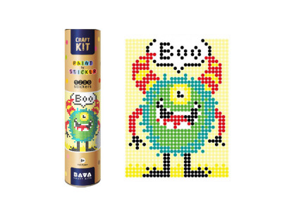 Картина за номерами стікерами в тубусі "Монстрик" 1200 стікерів. 1845 33х48 см