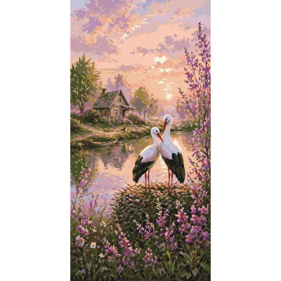 Картина за номерами "Лелеки на щастя" LW5215 40х80 см