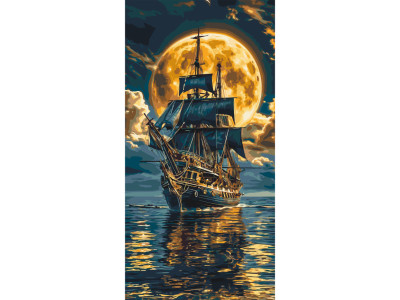 Картина за номерами "Корабель у морі" LW5108 40х80 см
