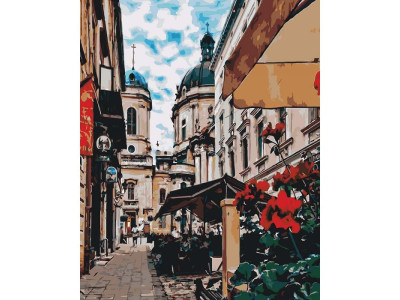 Картина за номерами. Міський пейзаж "Чарівний Львів" KHO3510 40х50 см