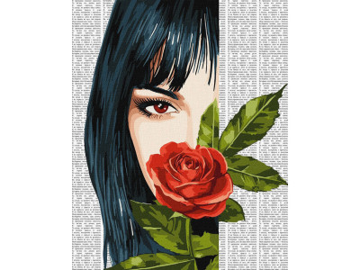 Картина за номерами "Барвиста поезія: Червона троянда" ©art_selena_ua KHO8610 40х50 см