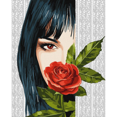 Картина за номерами "Барвиста поезія: Червона троянда" ©art_selena_ua KHO8610 40х50 см