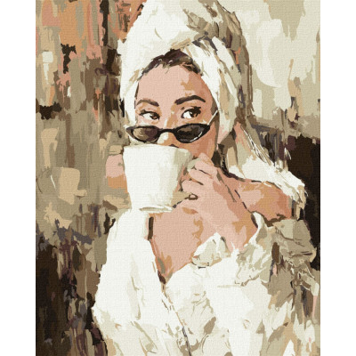 Картина за номерами "Ранкова кава" Ідейка KHO4840 40х50 см
