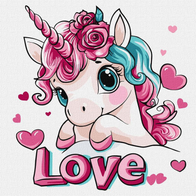 Картина за номерами "Романтичний єдиноріг" KHO1095 30х30 см