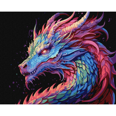 Картина за номерами "Барвистий дракон" ©art_selena_ua KHO5113, 40x50см