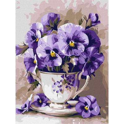 Картина за номерами "Чай з фіалками" ©art_selena_ua KHO3335 30х40 см