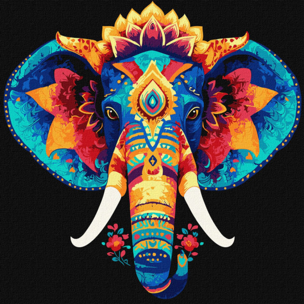 Картина за номерами "Загадковий слон" KHO5179 30х30 см