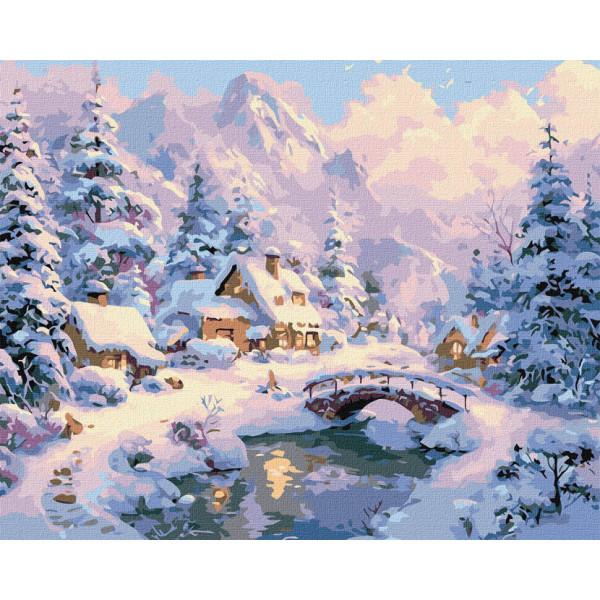 Картина за номерами "Зимовий затишок серед гір" KHO6422 40х50 см
