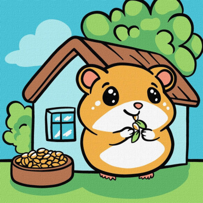 Картина за номерами "Хомячок" ©art_selena_ua KHO6296 25х25 см